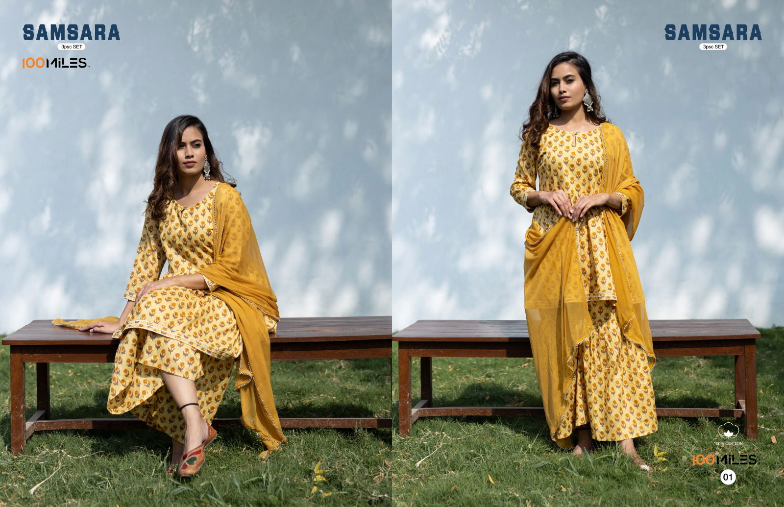 Samsara By 100 Miles Readymade Sharara Suits Catalog